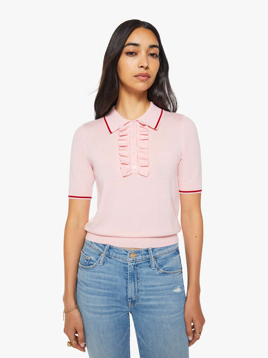 The S/S Ruffle Raquette - Pink And Red