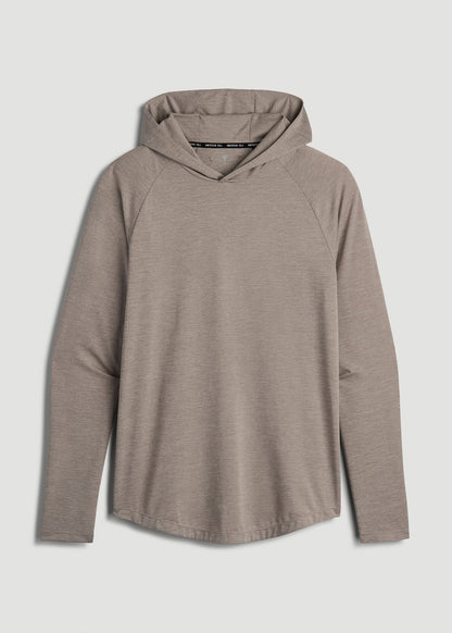 A.T. Performance Training Hoodie for Tall Men in Dark Sand Space Dye