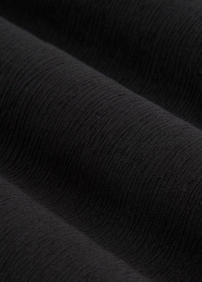 Crinkle Pull-on Wide-leg Pants for Tall Women in Black
