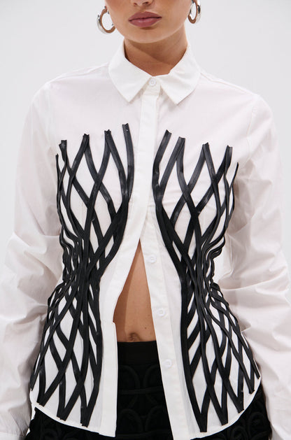 ALL OVER THE PLACE BUTTON DOWN