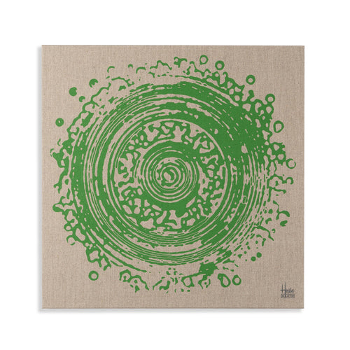 Vintage Tile Stretched Canvas Print in Evergreen