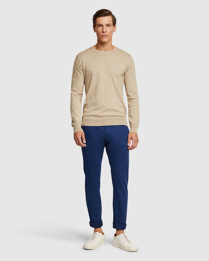 Crew Neck Cotton Cashmere Pullvr