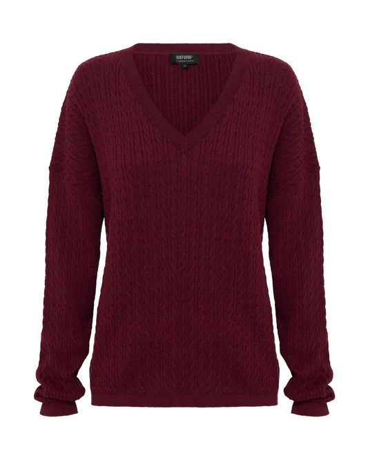 Drew Cable V-Neck Knit