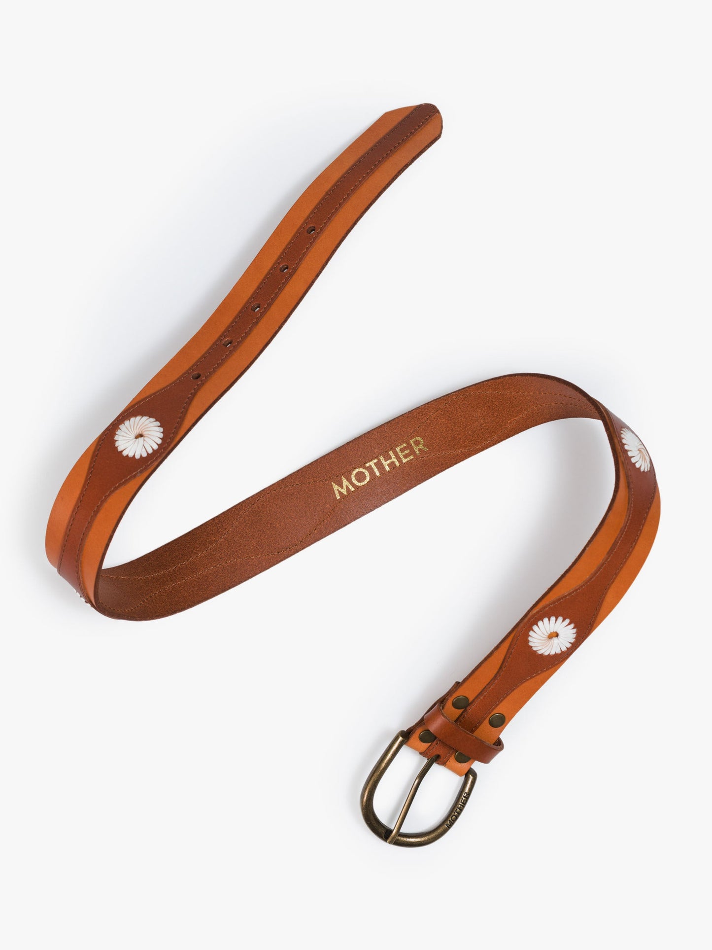 The 2 Tone Leather Belt - Natural And Cognac