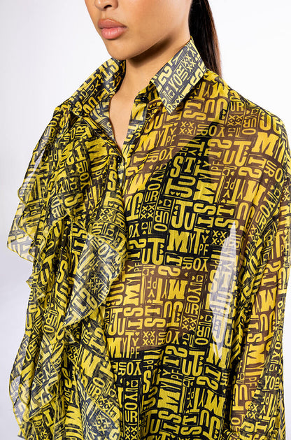 ALL OVER ASYMMETRICAL BUTTONDOWN BLOUSE